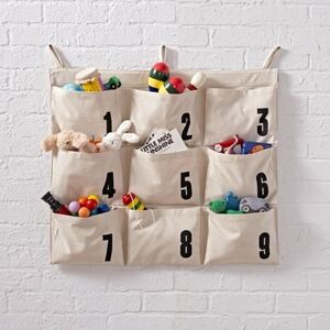 hanging storage from Crate and Barrel 100% cotton canvas